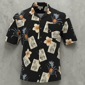 Vintage Men’s Large Silk Hawaiian Button Down Shirt Jamaica Jaxx